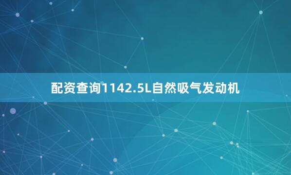 配资查询1142.5L自然吸气发动机